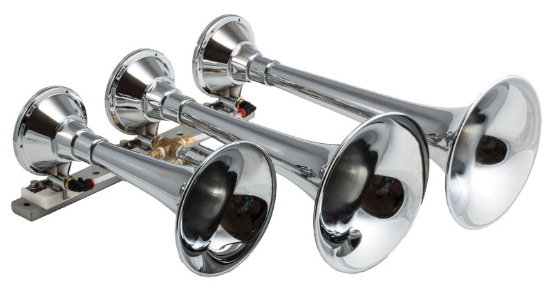 Kleinn Chrome Triple Horn/ 14.75In/ 13In/9.5In - Chrome-Plated Spun Copper