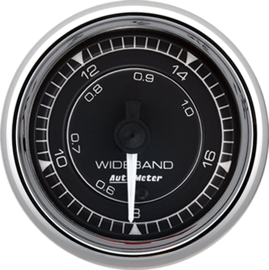 AutoMeter Chrono 2-1/16in 8:1-18:1 Stepper Motor Air/Fuel Ratio-Wideband Analog Gauge - Chrome