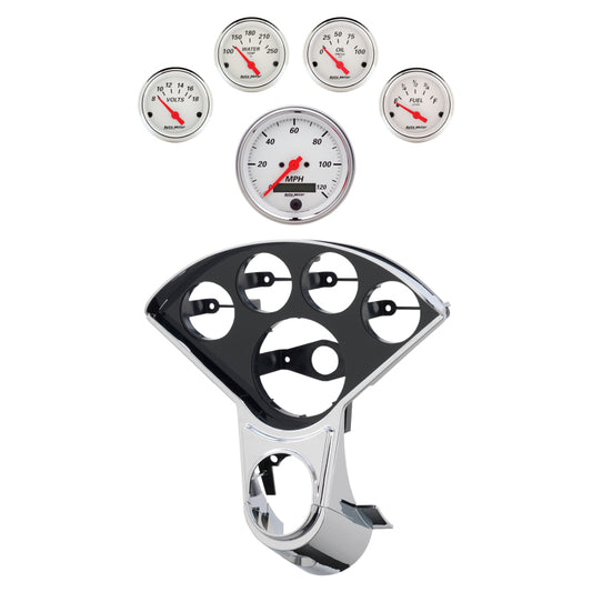 Autometer Arctic White Direct Fit Dash Kit 55-59 Chevy Truck (1 x 3-3/8in. / 4 x 2-1/16in.)