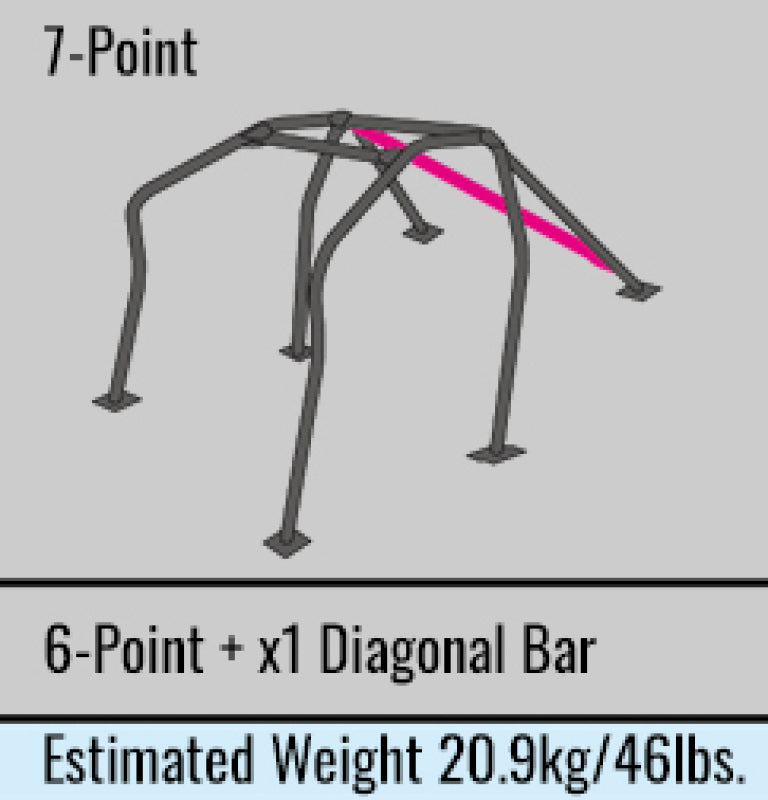 Cusco D1 Chromoly Blue Roll Cage 7-Point 2 Door R32 Skyline