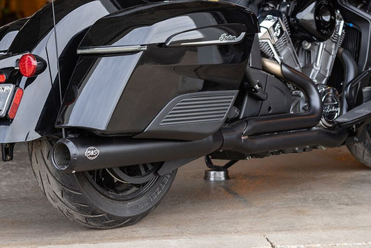 S&S Cycle 2020+ Indian Challenger 2-into-1 Long Qualifier - Black