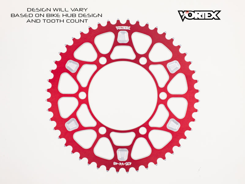 Vortex Racing V4 47 Tooth 520 Rear Sprocket - Red