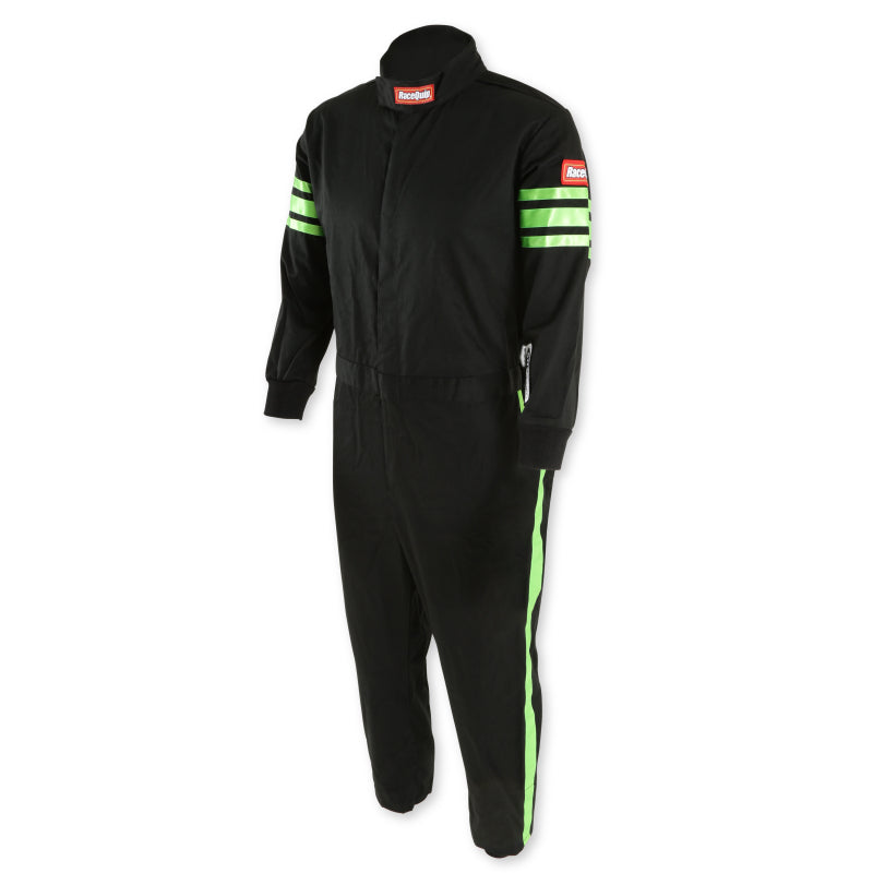 RaceQuip Green Trim SFI-1 JR. Suit - Kids Large