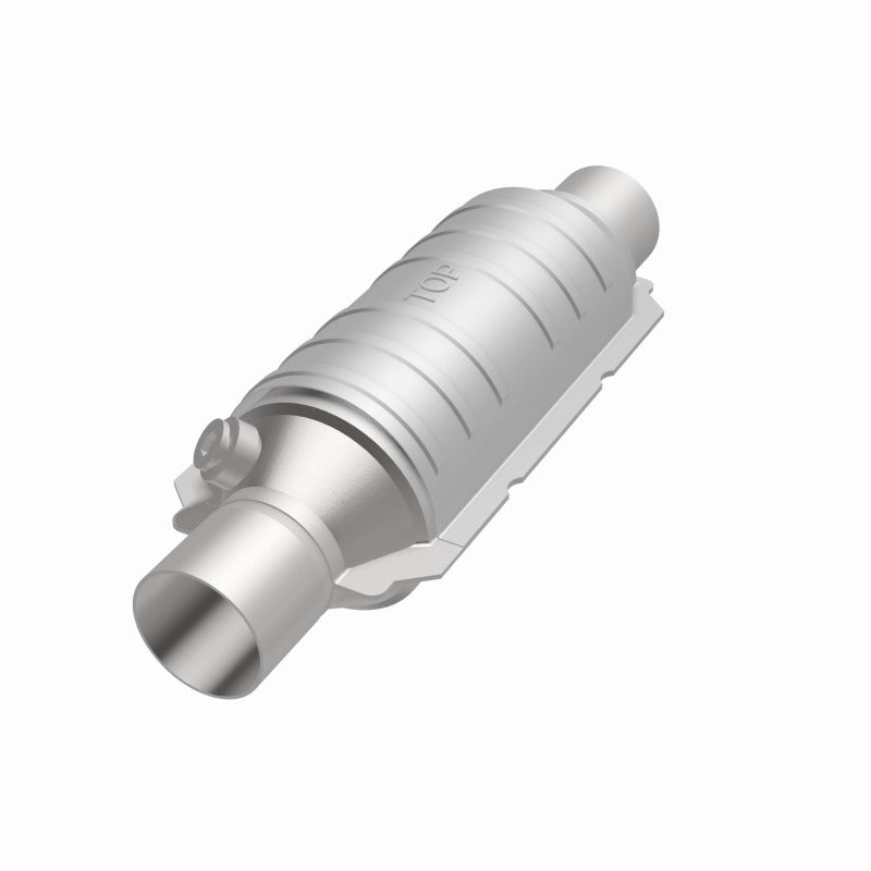 MagnaFlow Univ Cat Conv 2in Inlet/Outlet Ctr/Ctr Round 11in Body L x 5.125in W x 15in Overall L