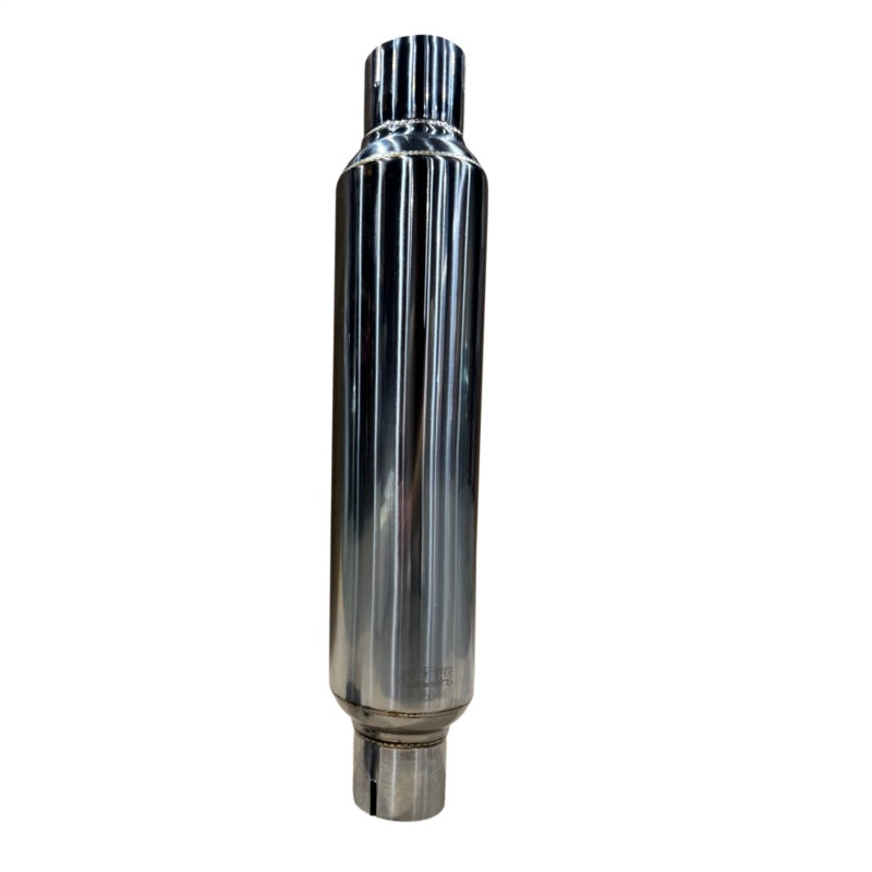 Kooks 2.5in Round Clamp In Muffler 14in Long Polished Stainless Steel