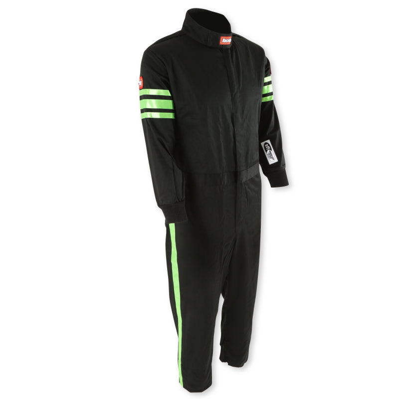 RaceQuip Green Trim SFI-1 JR. Suit - Kids XSM