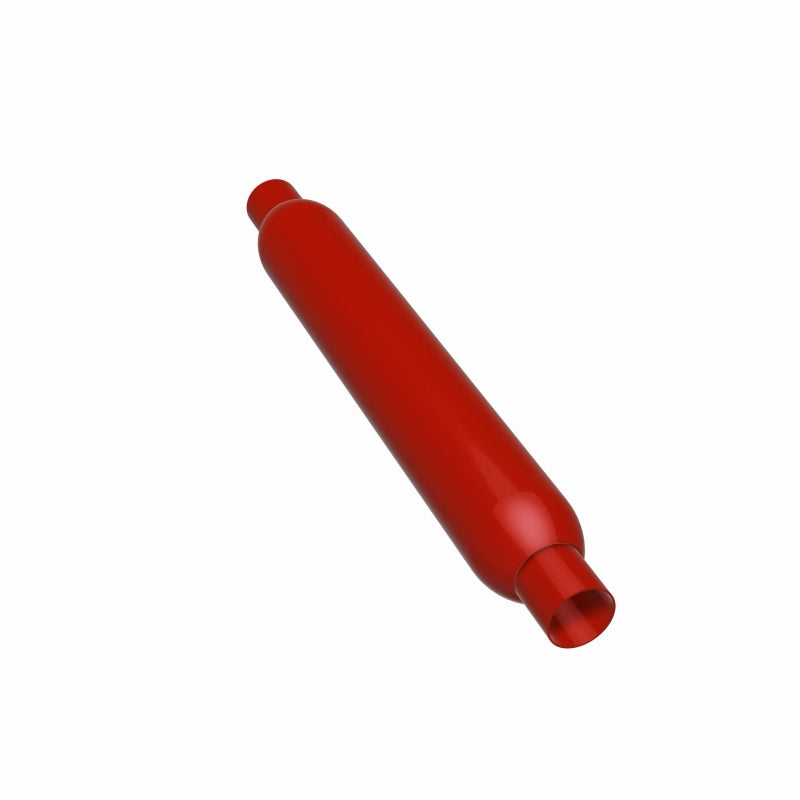 MagnaFlow Muffler Red Pack Series Glasspack 4in Rd 26in Body Length 2.5in/2.5in Inlet/Outlet
