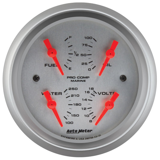 Autometer Marine Silver 3-3/8in Gauge