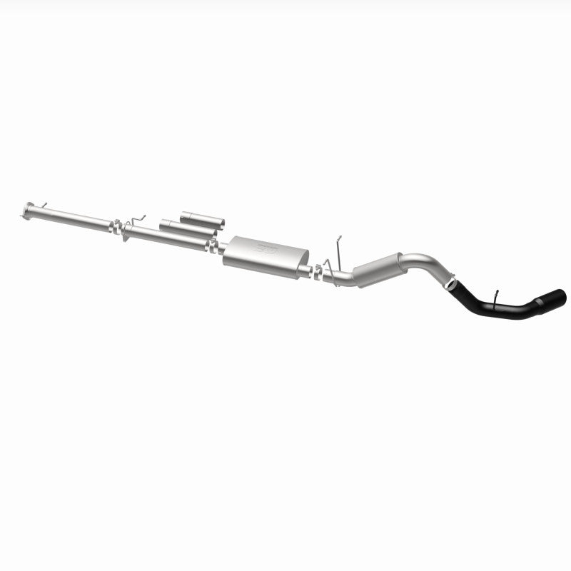 MagnaFlow 11-19 GM 2500/3500 6.0L 4in Single Passenger Side Rear Exit Cat-Back Exhaust w/Black Tips