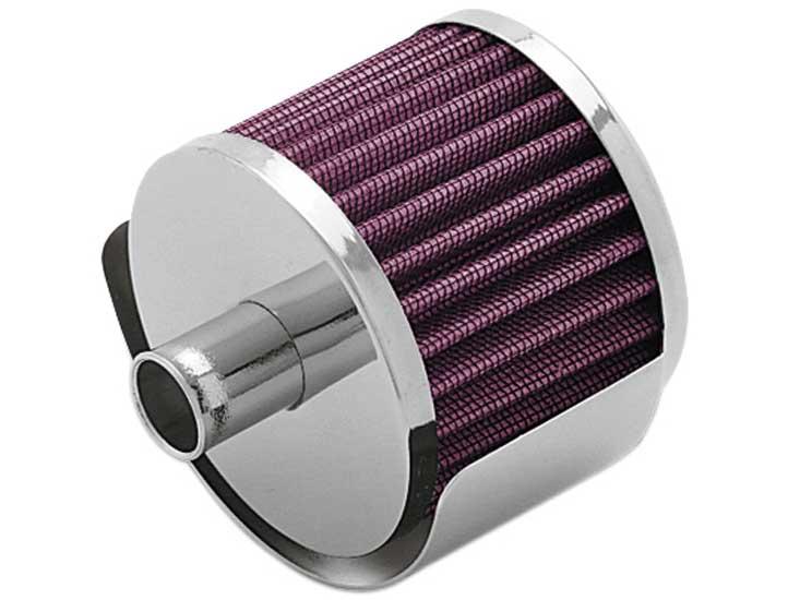 K&N Steel Base Crankcase Vent Filter/Breather 1in Vent OD x 2in OD x 1.5in Height