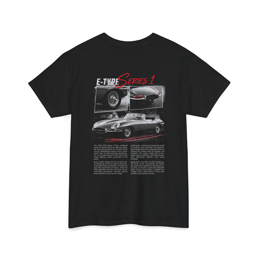 1961-1974 Jaguar E-Type - Monochrome Cotton T-Shirt