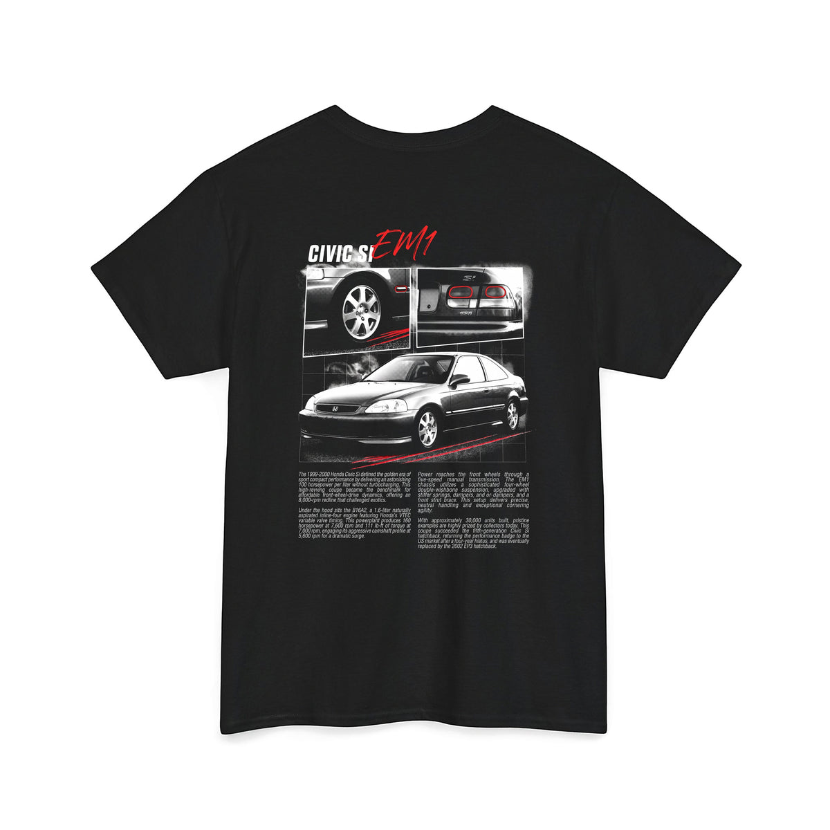 1999-2000 Honda Civic Si EM1 - Monochrome Cotton T-Shirt