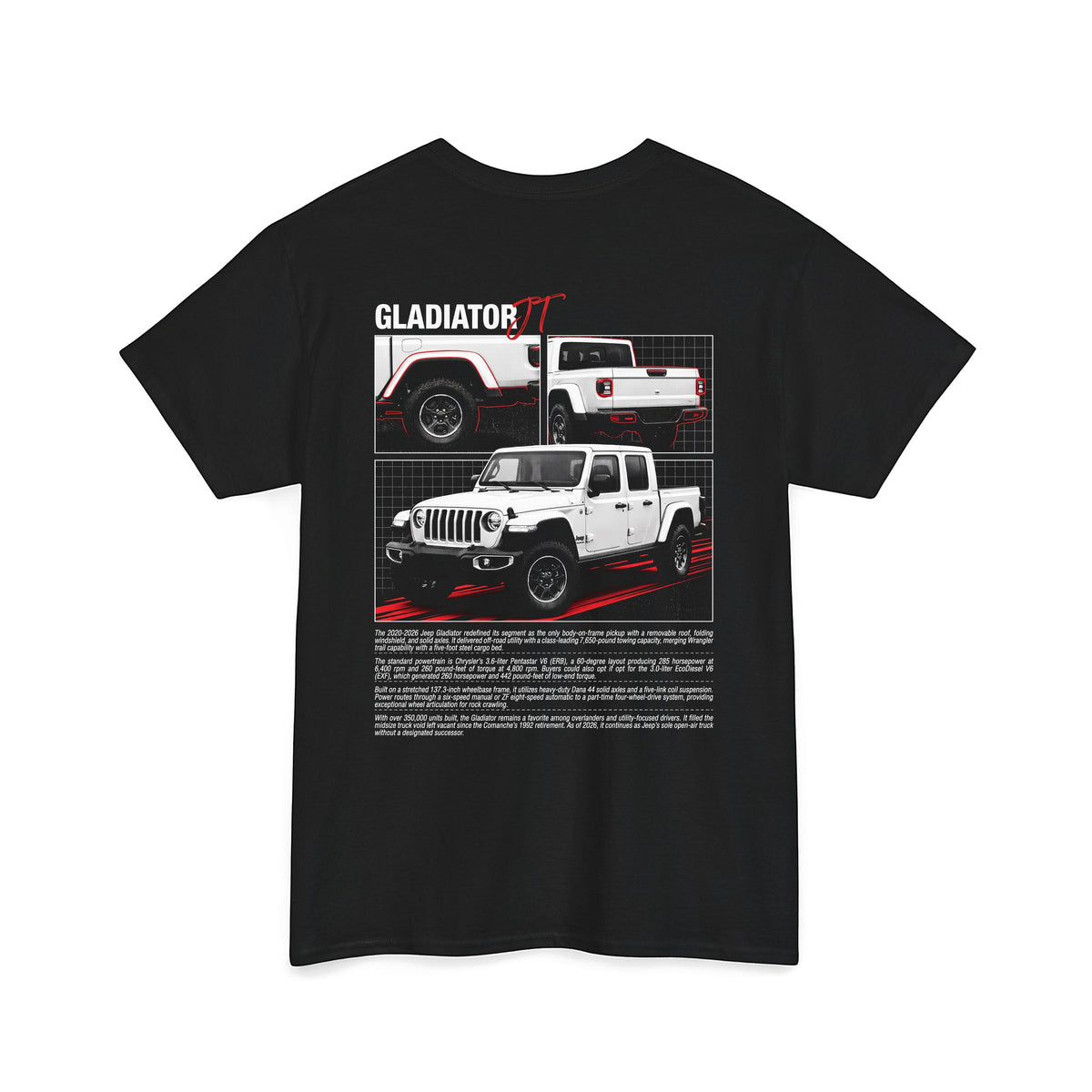 2020-2026 Jeep Gladiator - Monochrome Cotton T-Shirt
