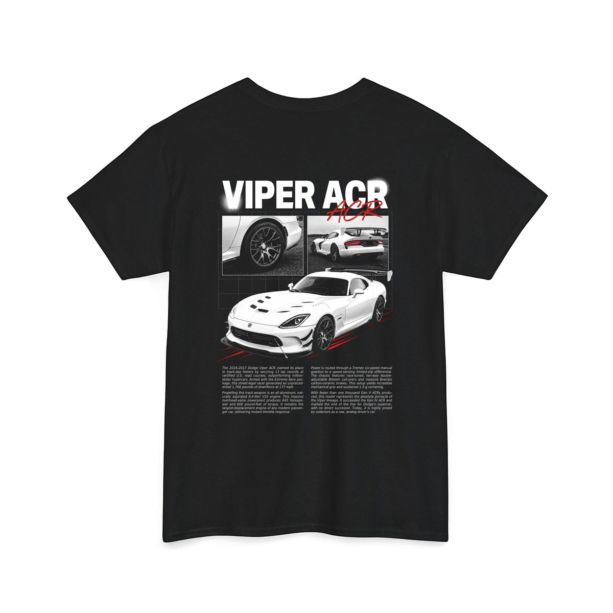 2016-2017 Dodge Viper ACR - Monochrome Cotton T-Shirt
