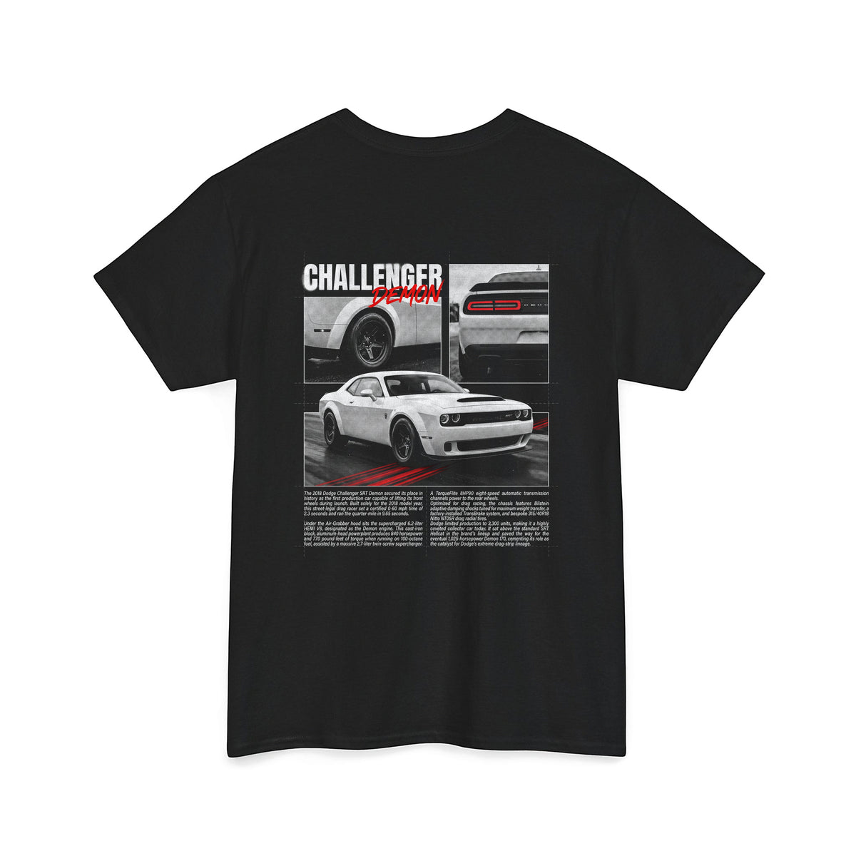 2018 Dodge Challenger SRT Demon - Monochrome Cotton T-Shirt