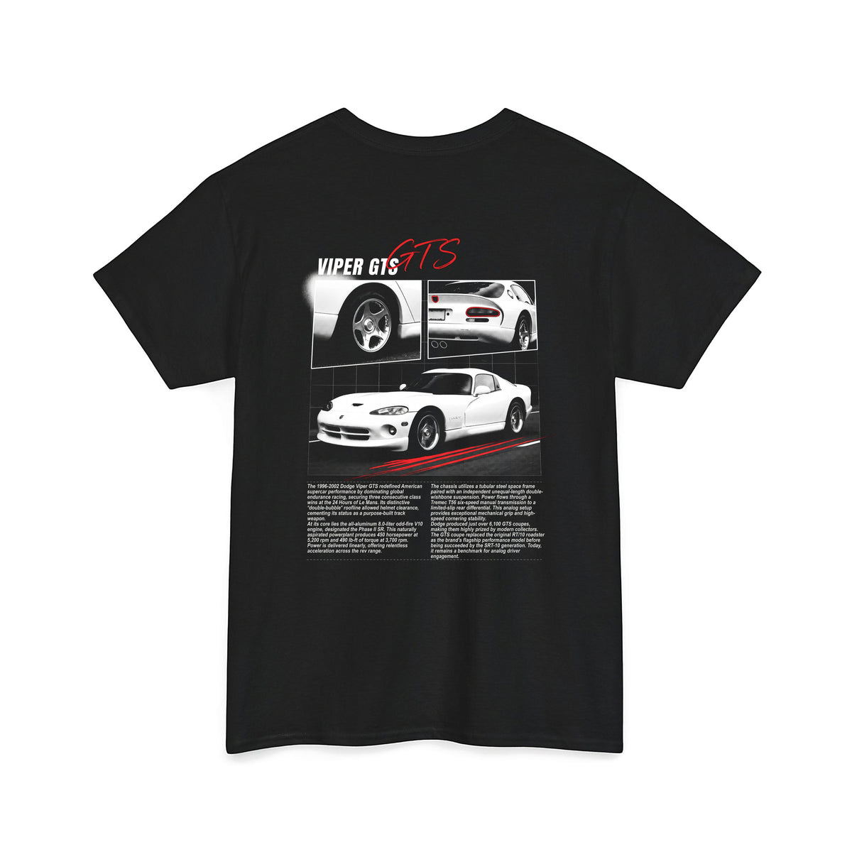 1996-2002 Dodge Viper GTS - Monochrome Cotton T-Shirt