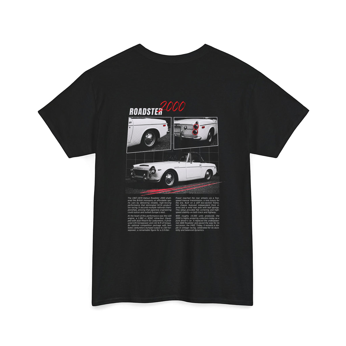1967-1970 Datsun Roadster 2000 - Monochrome Cotton T-Shirt
