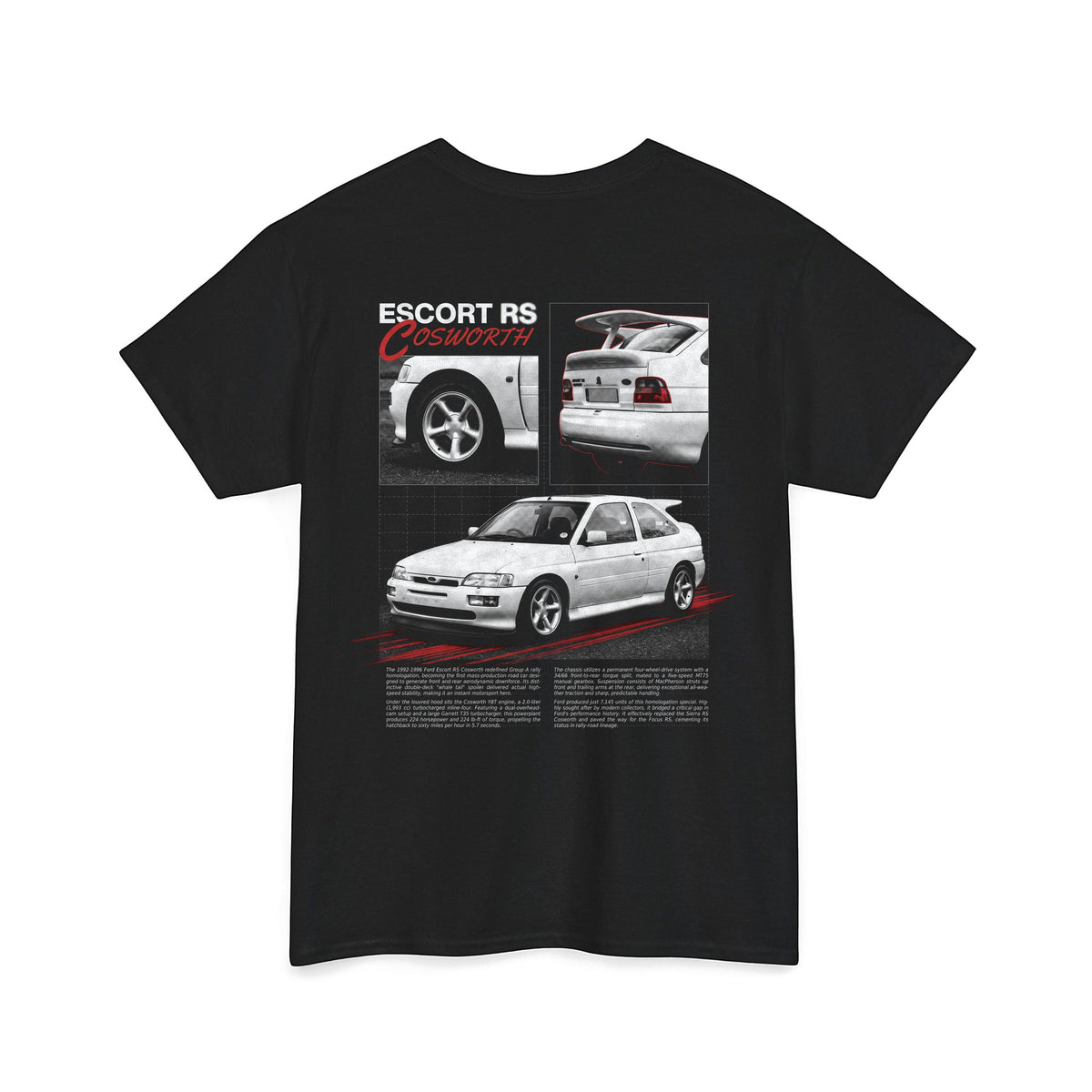 1992-1996 Ford Escort RS Cosworth - Monochrome Cotton T-Shirt