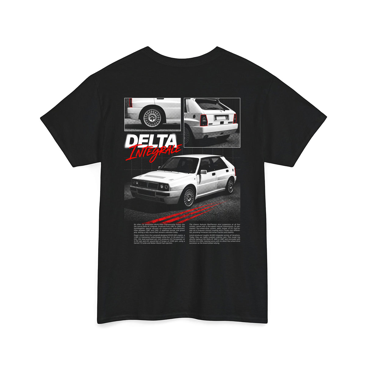 1987-1994 Lancia Delta HF Integrale - Monochrome Cotton T-Shirt