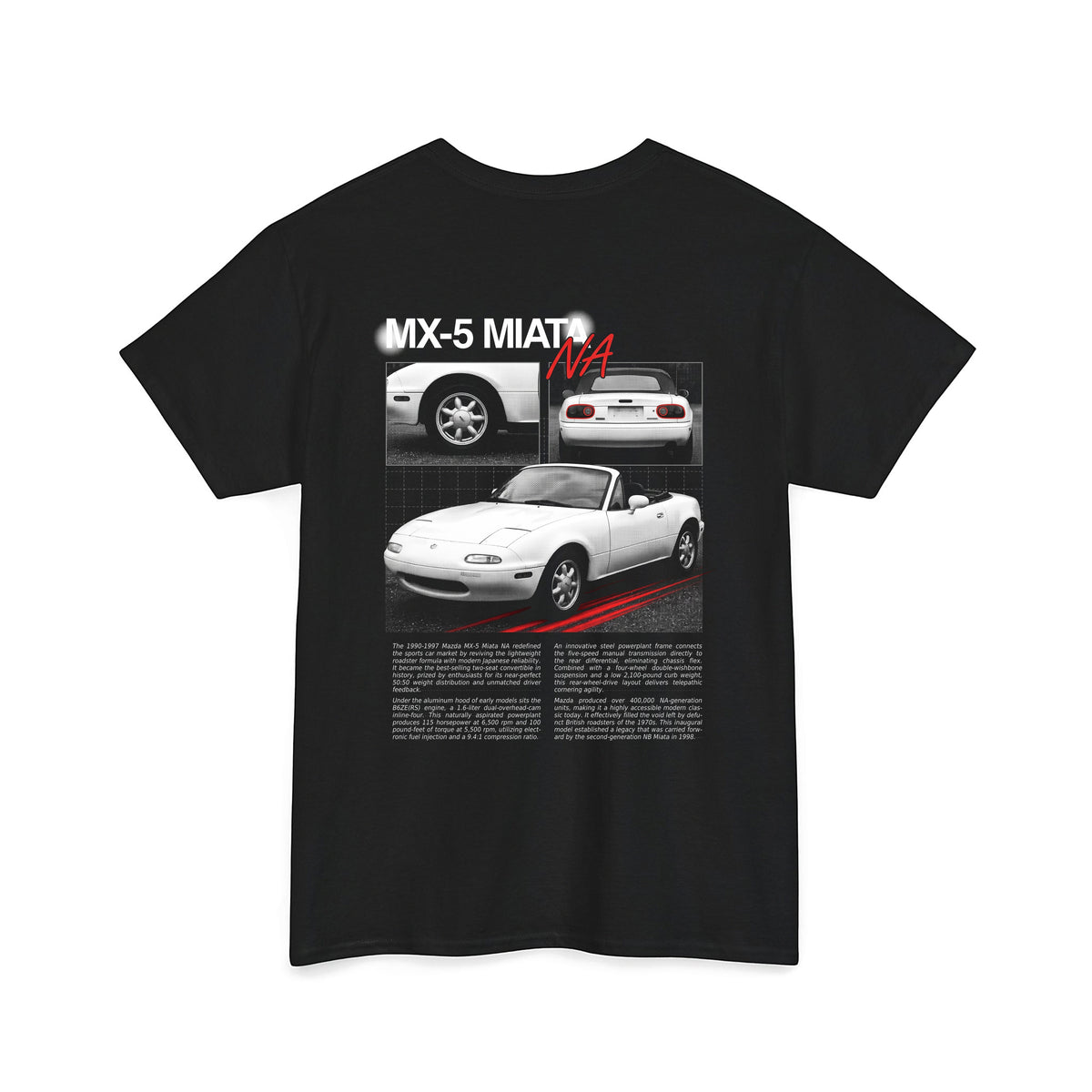 1990-1997 Mazda MX-5 Miata NA - Monochrome Cotton T-Shirt