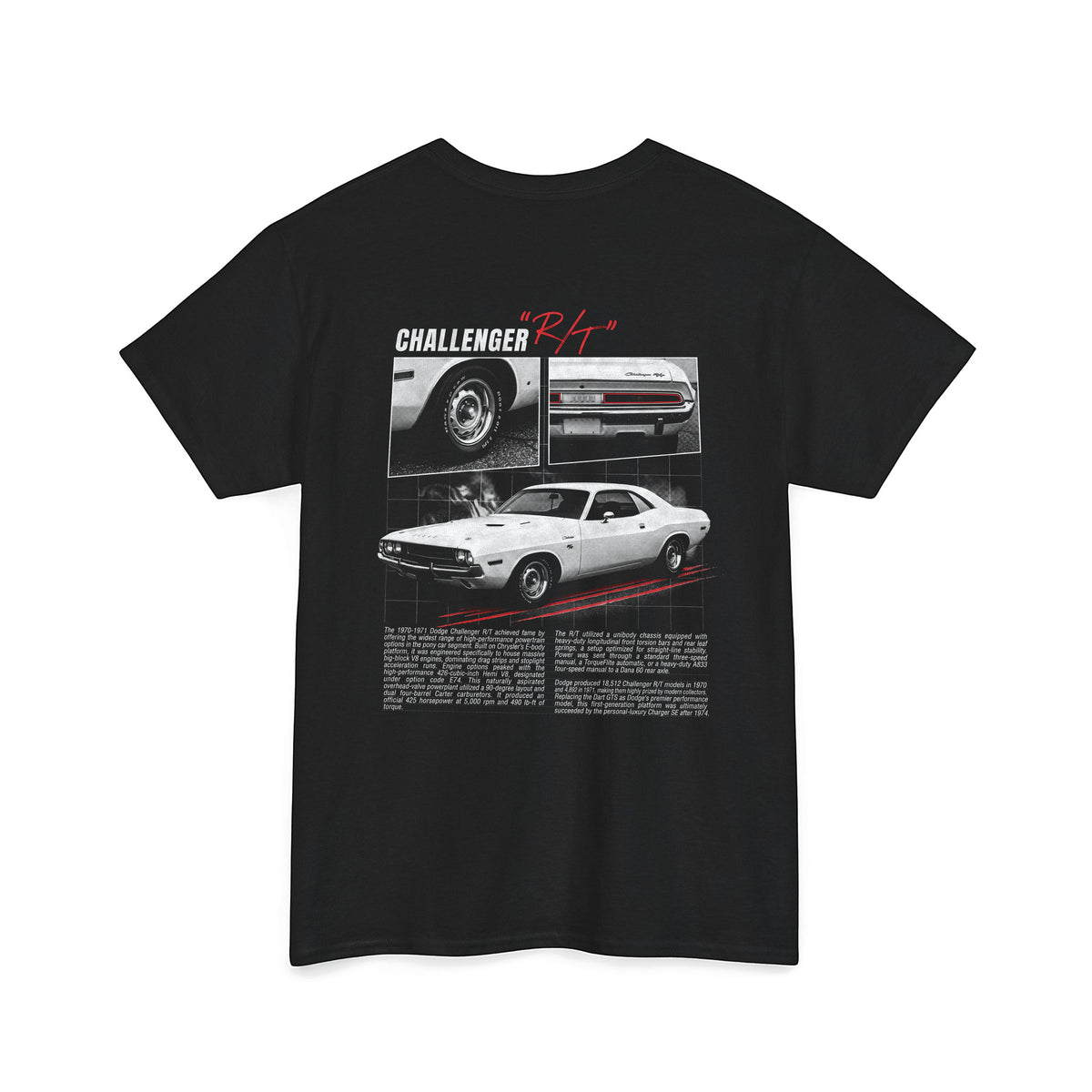 1970-1971 Dodge Challenger R/T - Monochrome Cotton T-Shirt