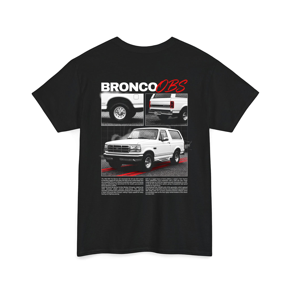 1992-1996 Ford Bronco XLT - Monochrome Cotton T-Shirt