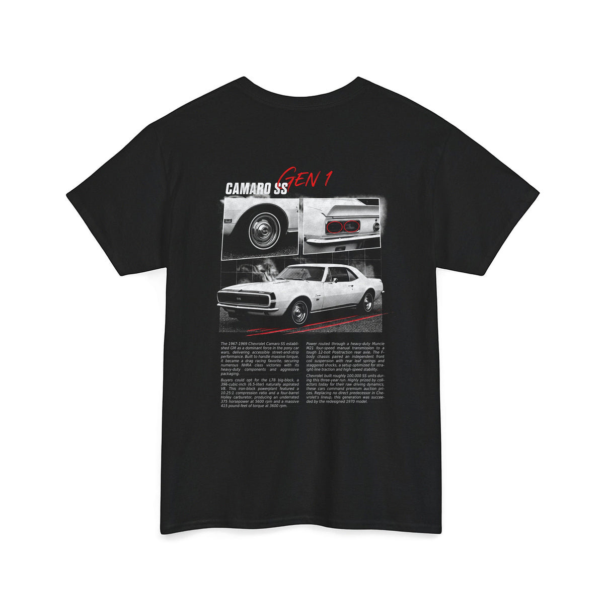 1967-1969 Chevrolet Camaro SS - Monochrome Cotton T-Shirt