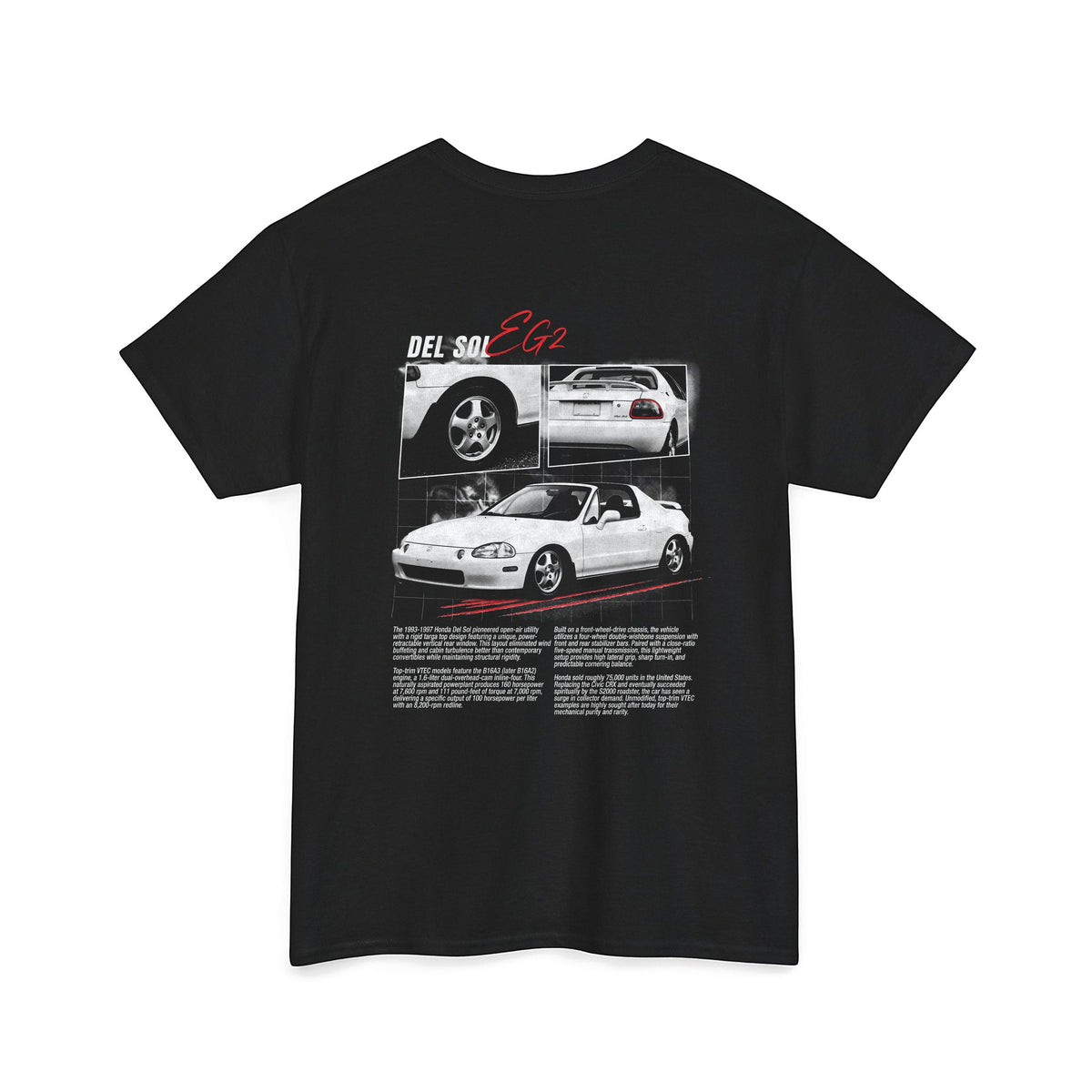 1993-1997 Honda Del Sol - Monochrome Cotton T-Shirt