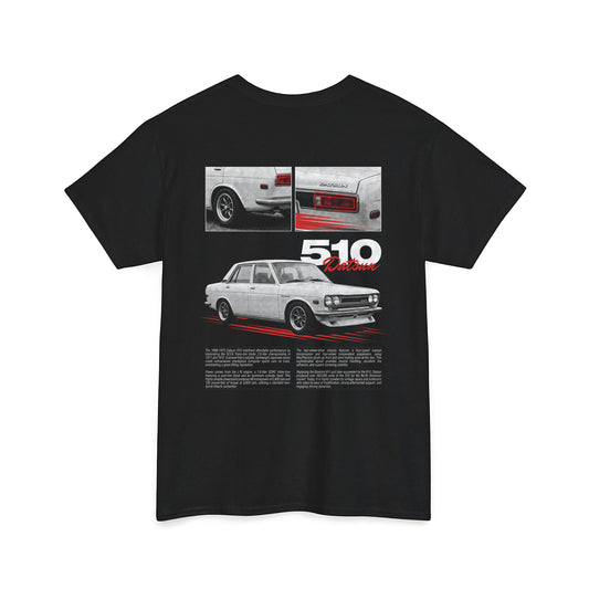 1968-1973 Datsun 510 - Monochrome Cotton T-Shirt