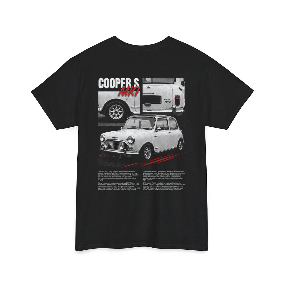 1963-1971 Mini Cooper S - Monochrome Cotton T-Shirt