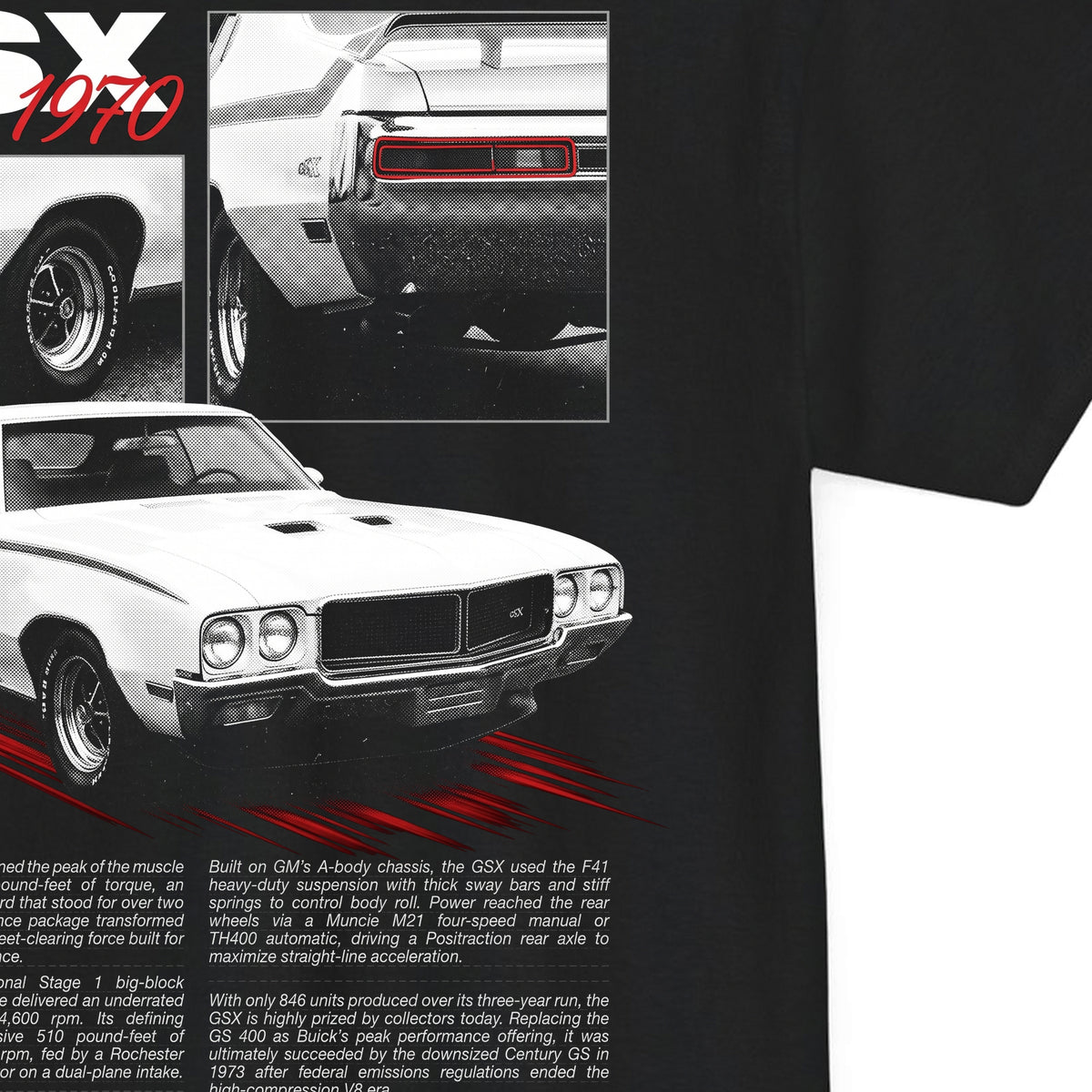 1970-1972 Buick GSX - Monochrome Cotton T-Shirt