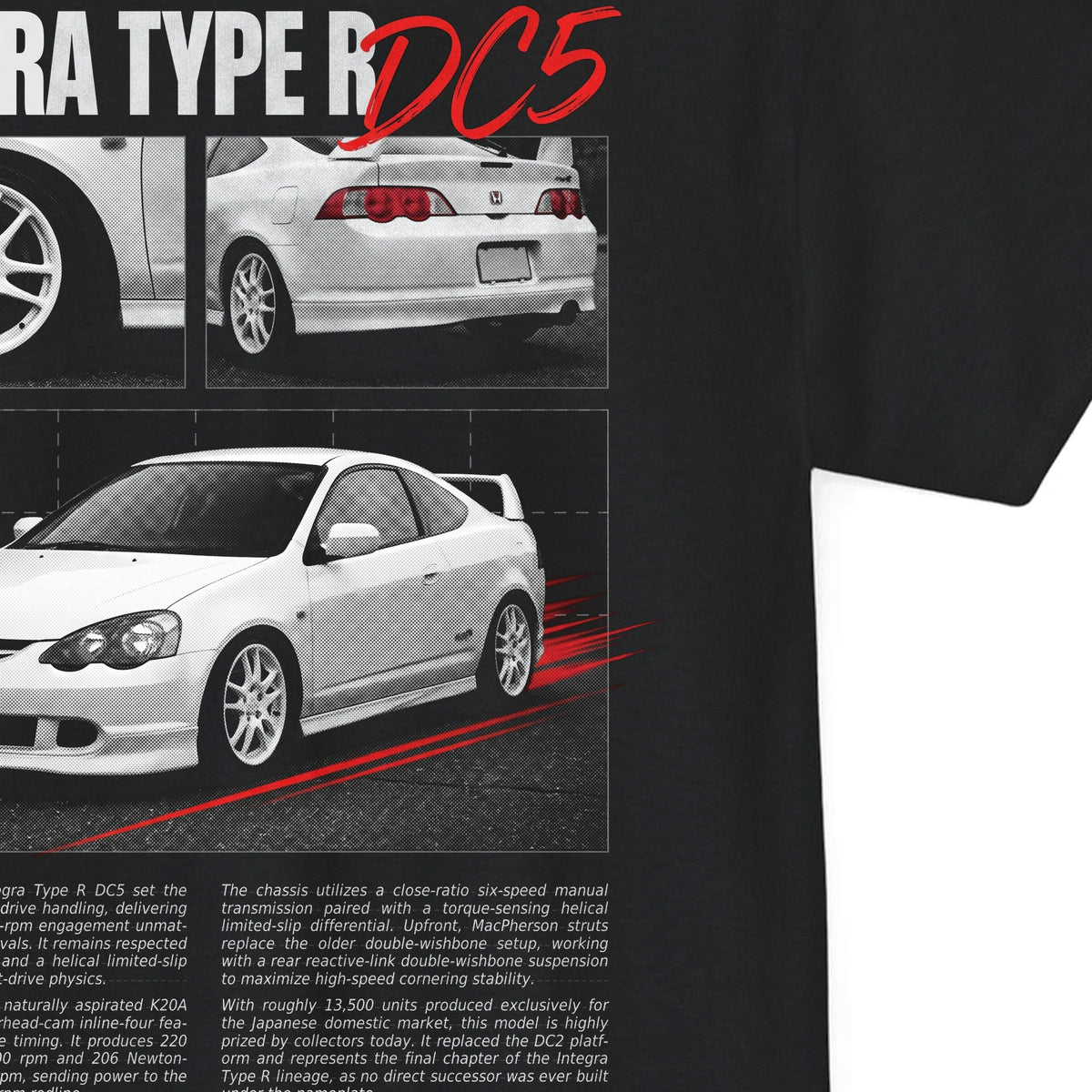 2001-2006 Honda Integra Type R DC5 - Monochrome Cotton T-Shirt