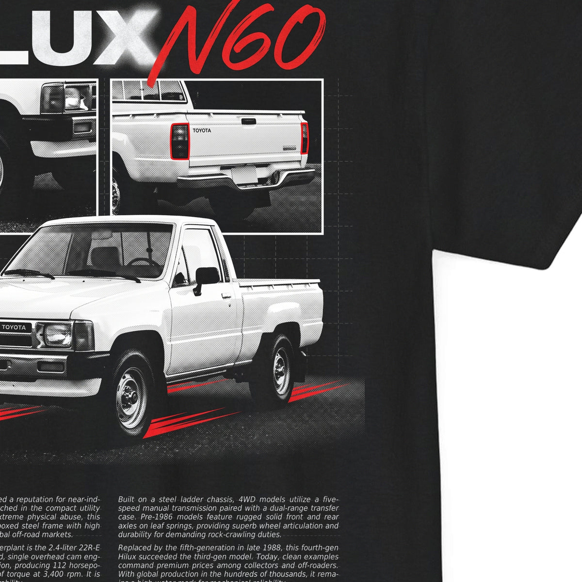 1984-1988 Toyota Hilux - Monochrome Cotton T-Shirt