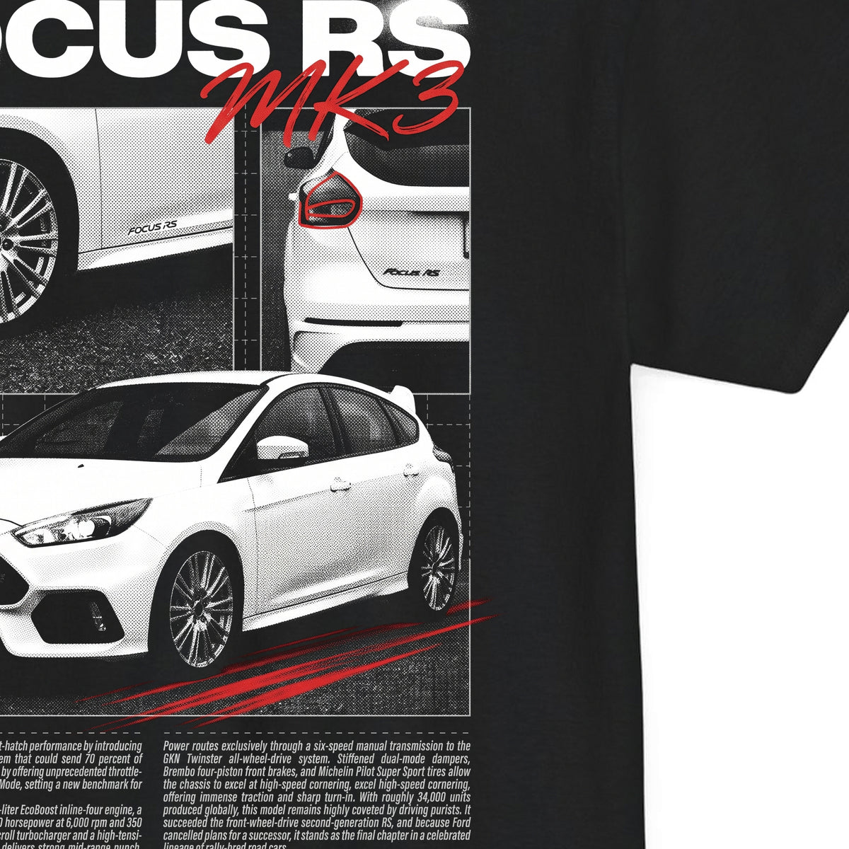 2016-2018 Ford Focus RS - Monochrome Cotton T-Shirt