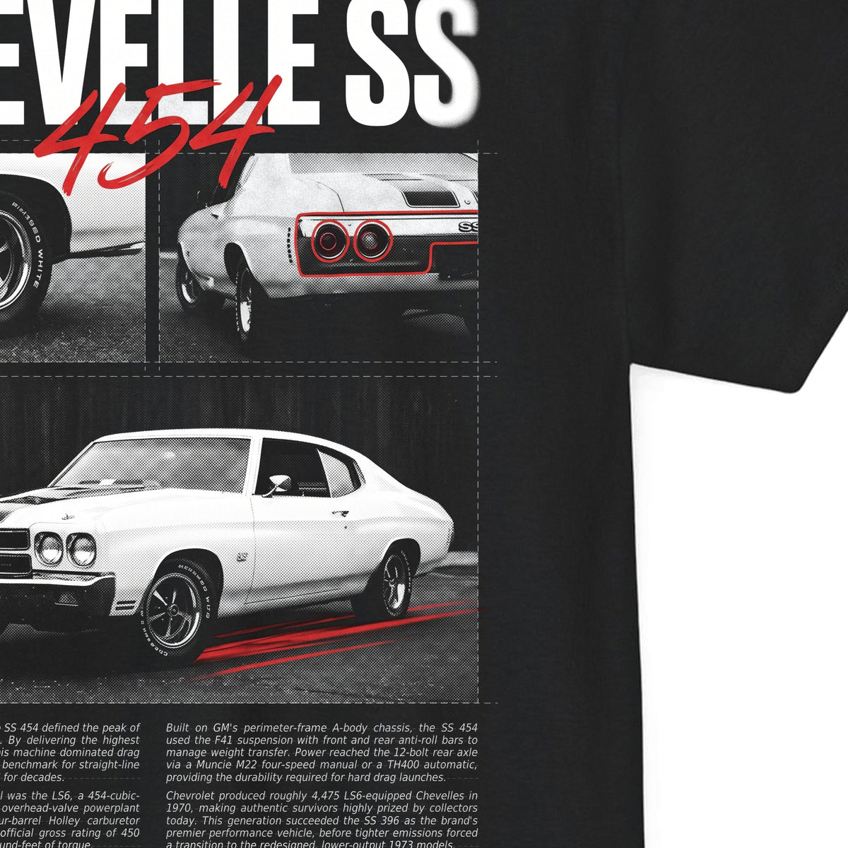 1970-1972 Chevrolet Chevelle SS 454 - Monochrome Cotton T-Shirt