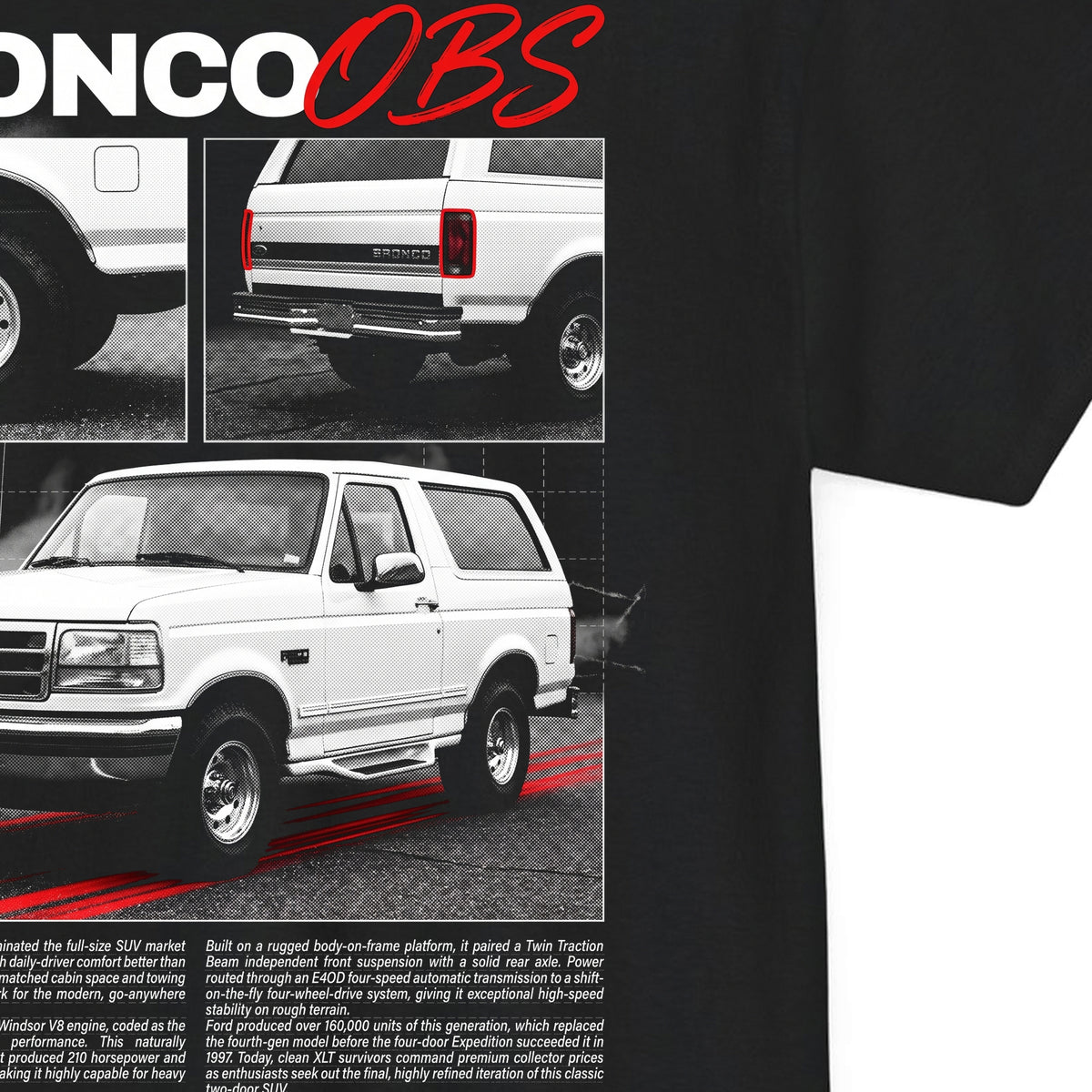 1992-1996 Ford Bronco XLT - Monochrome Cotton T-Shirt