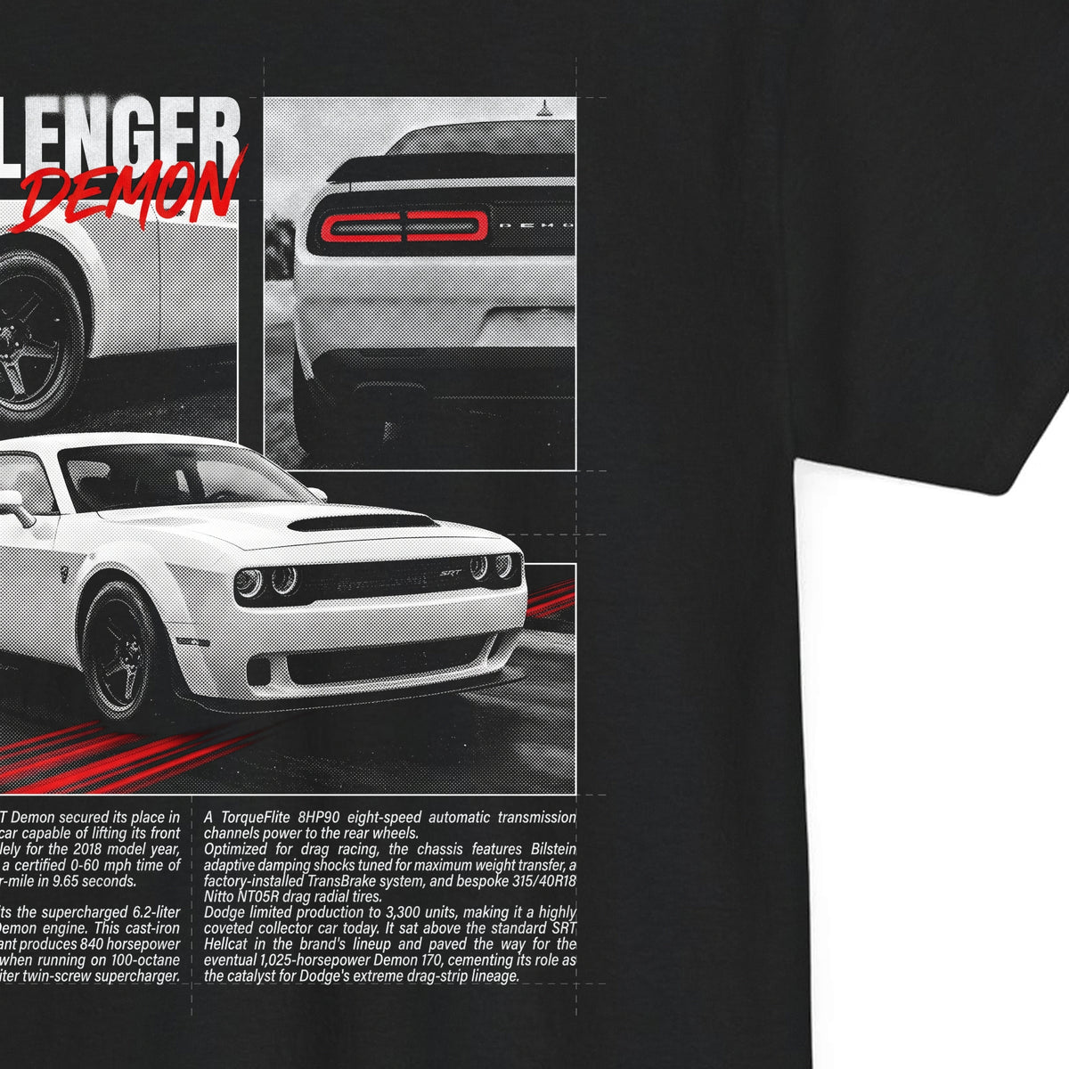 2018 Dodge Challenger SRT Demon - Monochrome Cotton T-Shirt