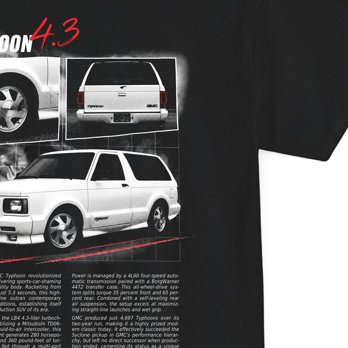 1992-1993 GMC Typhoon - Monochrome Cotton T-Shirt