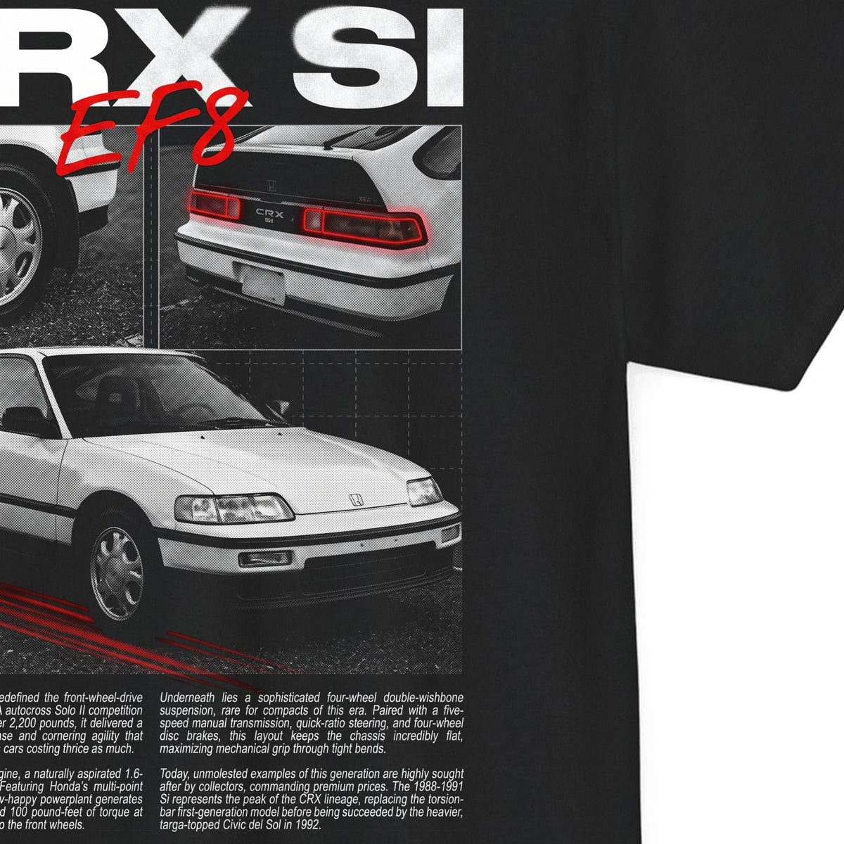1988-1991 Honda CRX Si - Monochrome Cotton T-Shirt