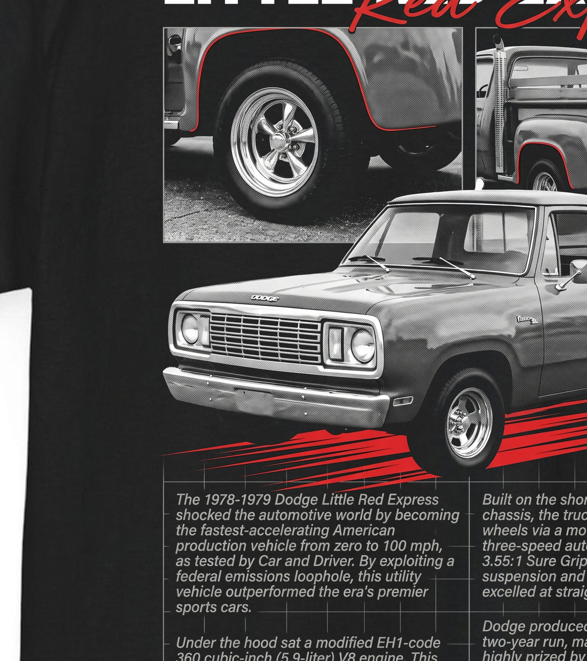 1978-1979 Dodge Little Red Express - Monochrome Cotton T-Shirt