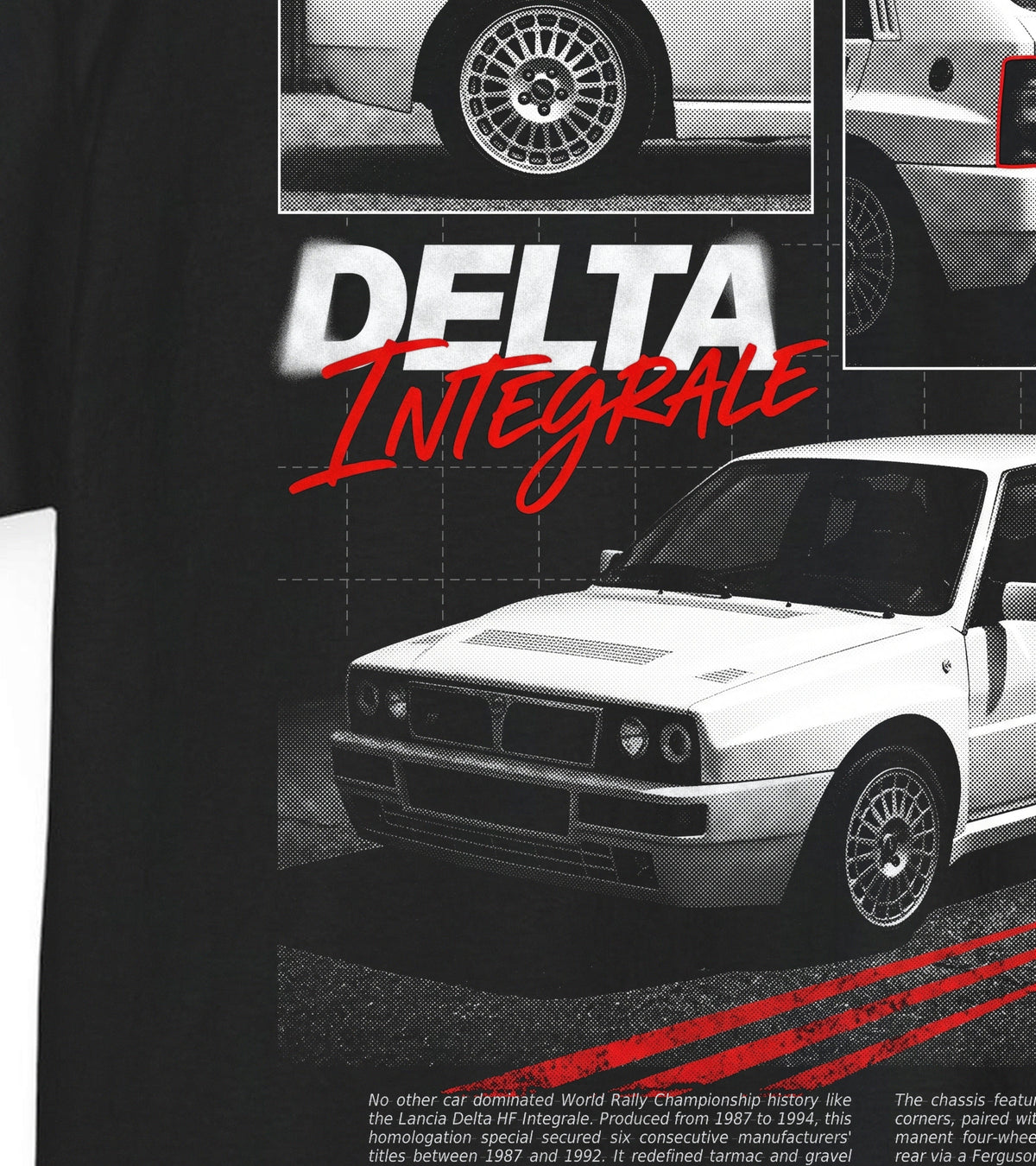 1987-1994 Lancia Delta HF Integrale - Monochrome Cotton T-Shirt