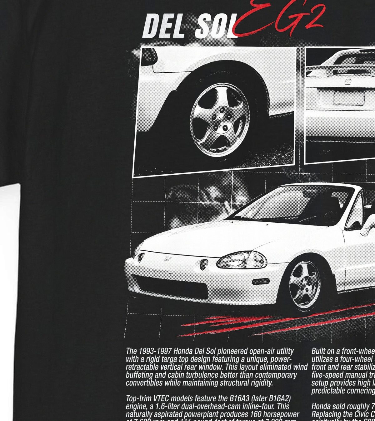 1993-1997 Honda Del Sol - Monochrome Cotton T-Shirt