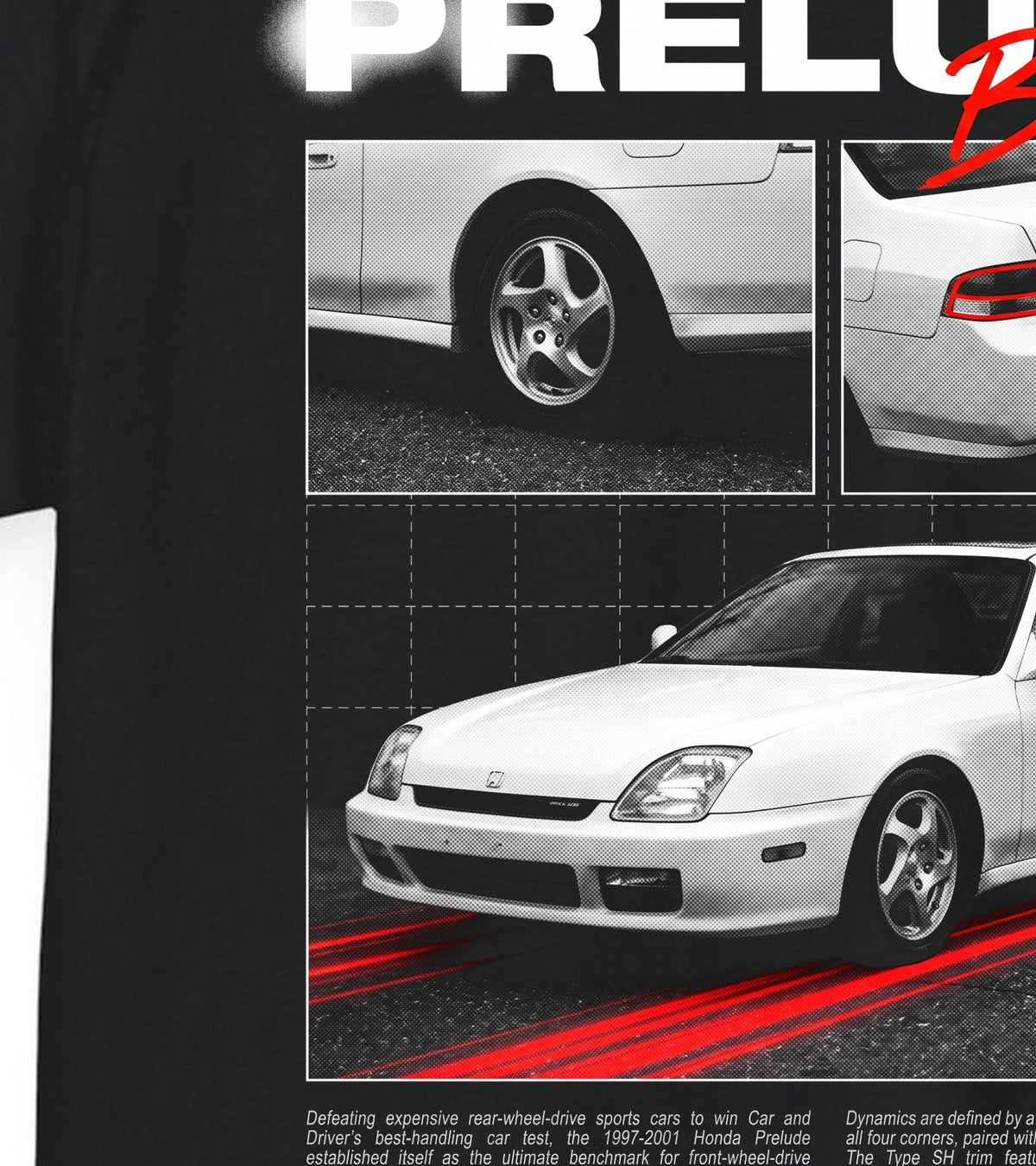 1997-2001 Honda Prelude - Monochrome Cotton T-Shirt