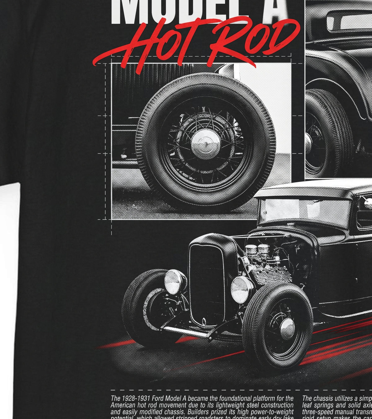 1928-1931 Ford Model A hot rod - Monochrome Cotton T-Shirt