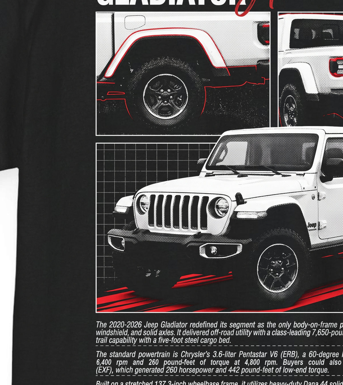 2020-2026 Jeep Gladiator - Monochrome Cotton T-Shirt