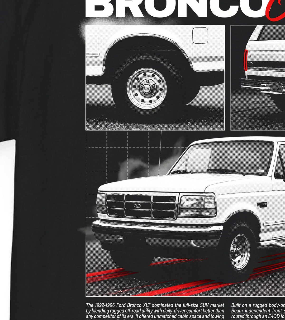 1992-1996 Ford Bronco XLT - Monochrome Cotton T-Shirt