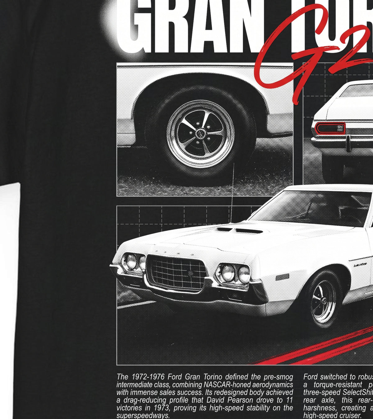 1972-1976 Ford Gran Torino - Monochrome Cotton T-Shirt
