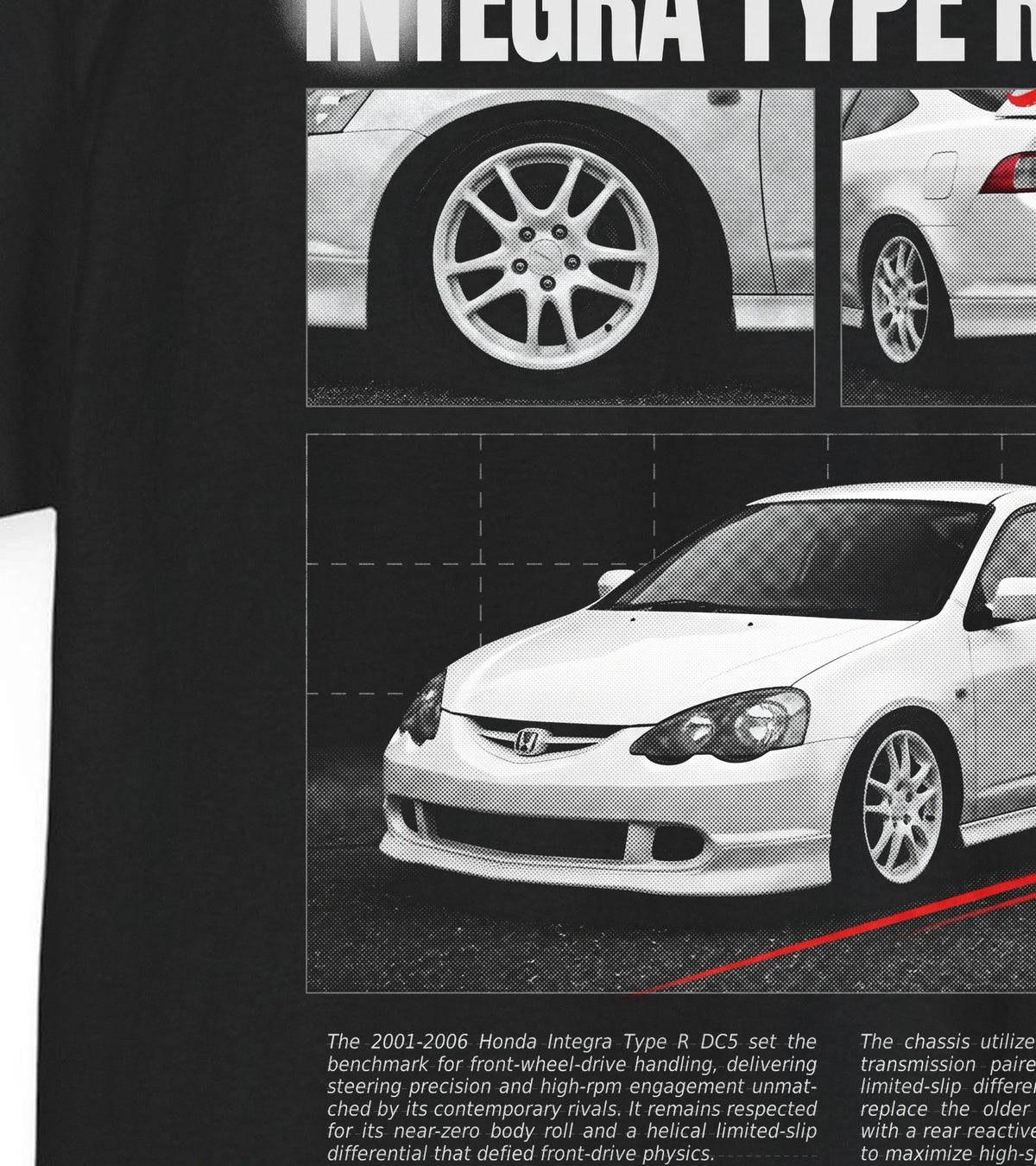2001-2006 Honda Integra Type R DC5 - Monochrome Cotton T-Shirt