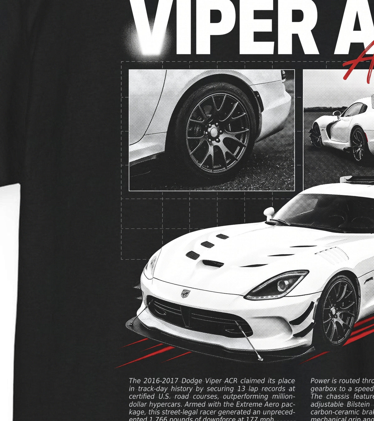 2016-2017 Dodge Viper ACR - Monochrome Cotton T-Shirt