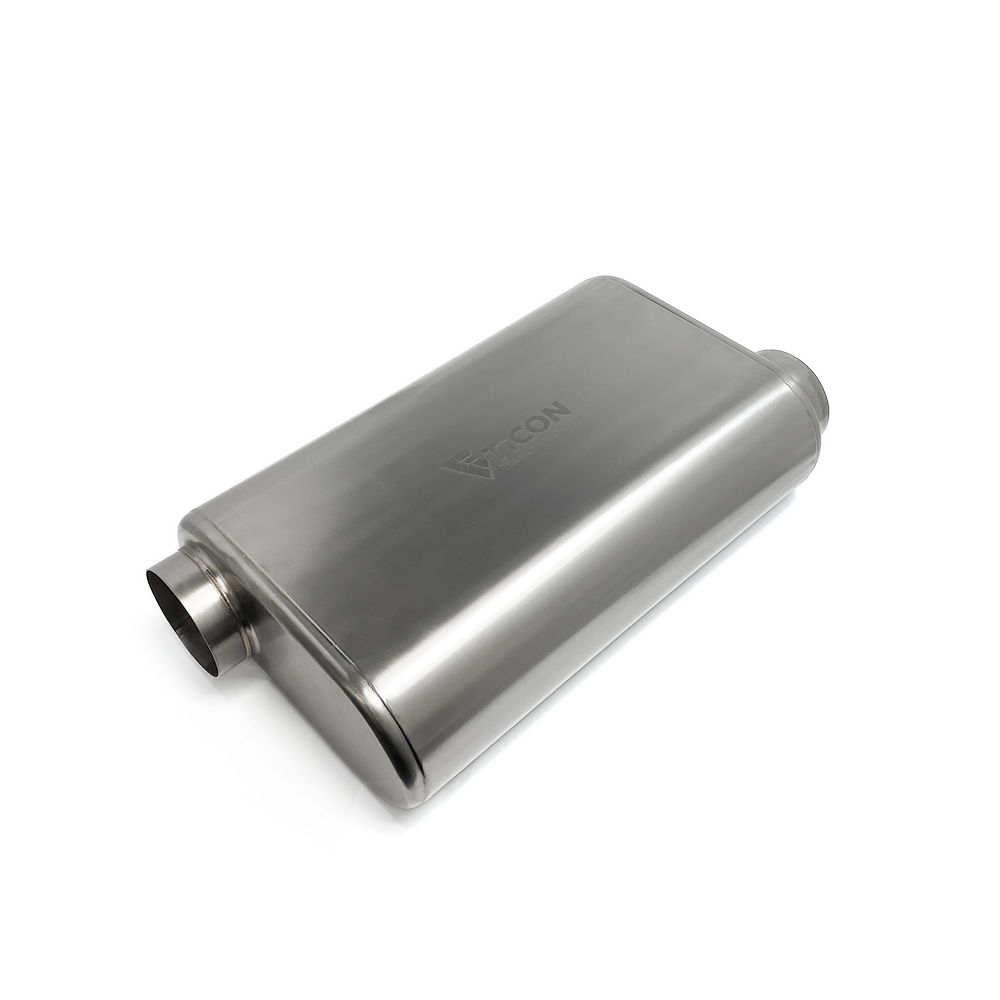 Ticon 2.5in Thin 2.5in Offset In/2.5in Offset Out Mirror 17in OL1mm/.039in Oval Titanium Muffler